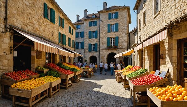 Marchés du quercy : étals colorés, produits frais et saveurs authentiques avec le camping les granges